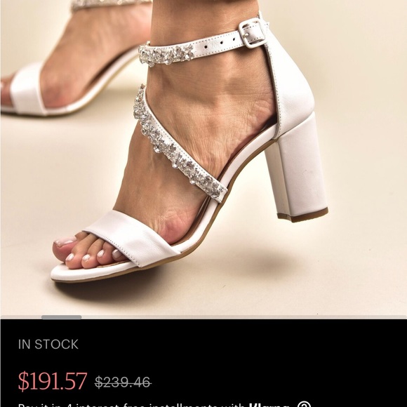 Wedding white heels size 39 EU or 8 USA - Picture 1 of 9